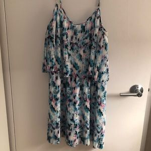 Parker spaghetti strap tiered accordion dress